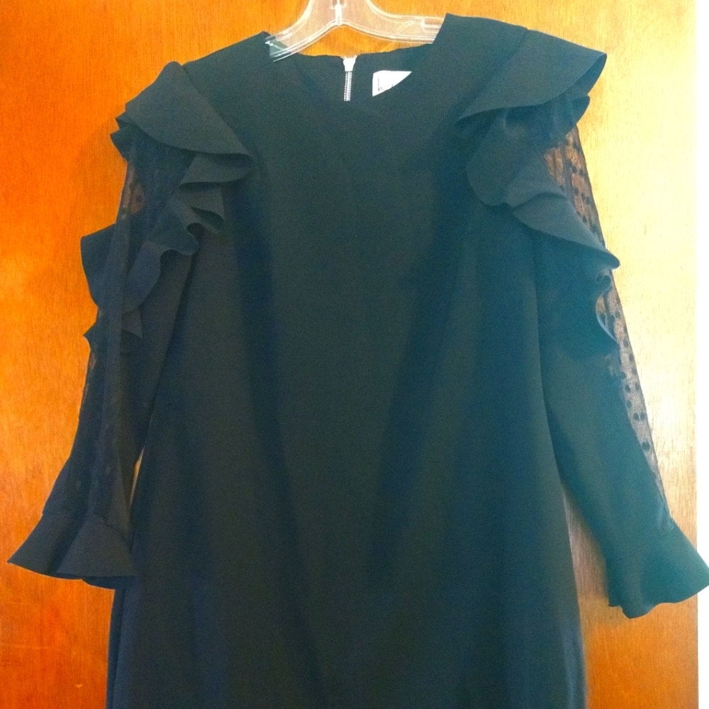 Nicole Miller polka dot ruffle sleeve dress size 6